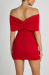 Women's Off Shoulder Mini Dress with Bow