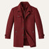 Men’s Smart Wool Blend Jacket with Zipper and Button Closure