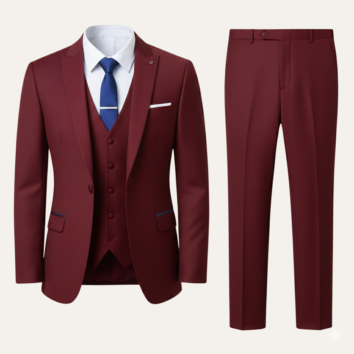 Men’s 3 Piece Suit – Elegant Slim Fit Formal Tuxedo Set