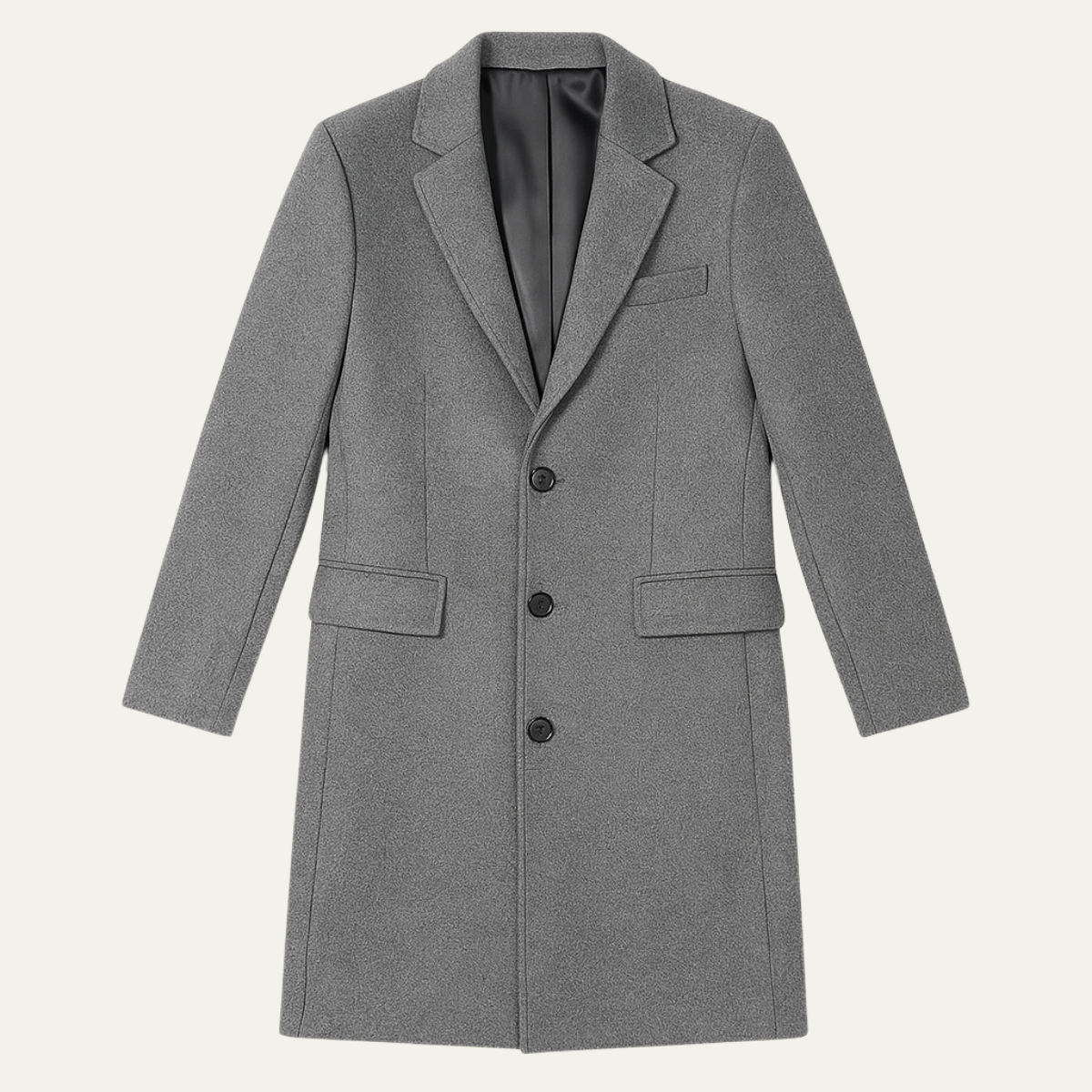 Men's Single Breasted Wool Blend Overcoat
