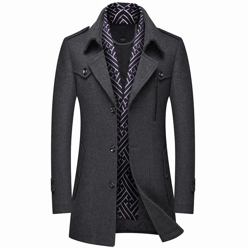 Men's Car Coat – Wool Blend Mid Length