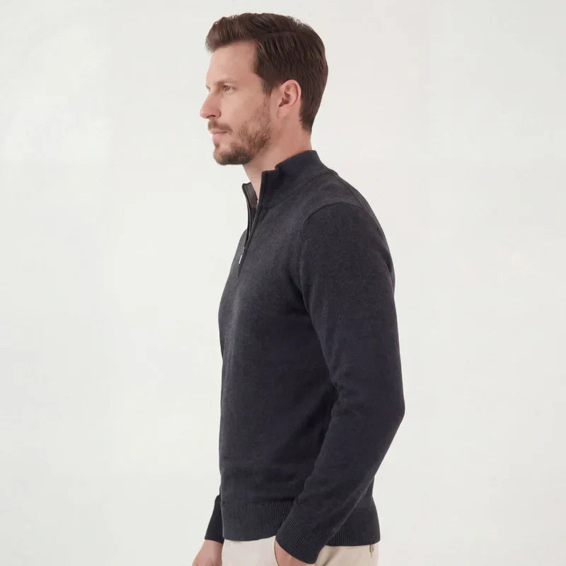 The Bologna Men's Quarter Zip Knit Sweater
