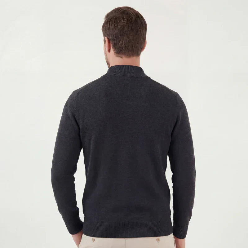 The Bologna Men's Quarter Zip Knit Sweater