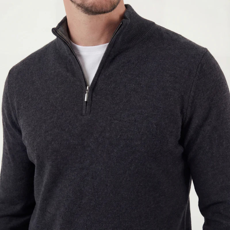 The Bologna Men's Quarter Zip Knit Sweater