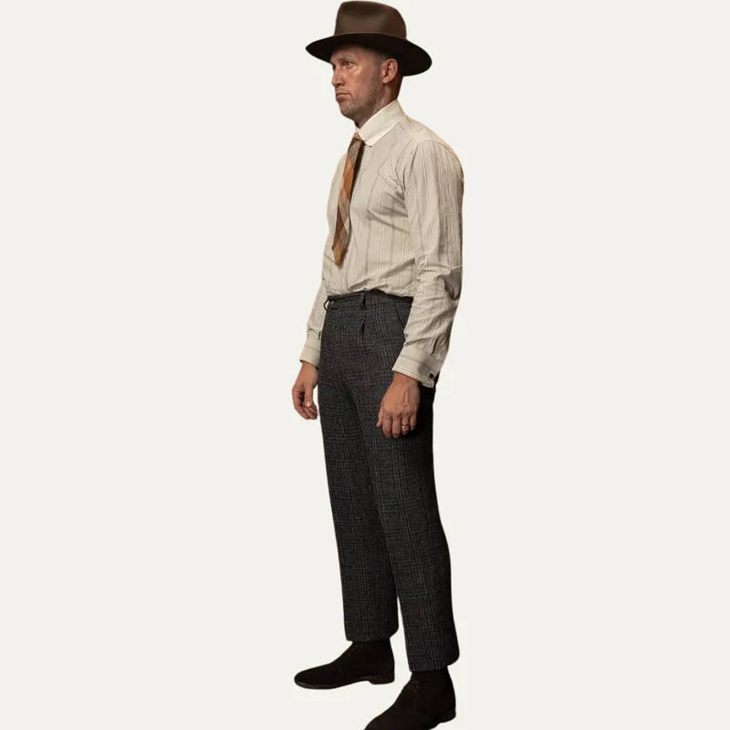 The Berrima Men’s Smart Casual Tweed Check Tailored Dress Pants