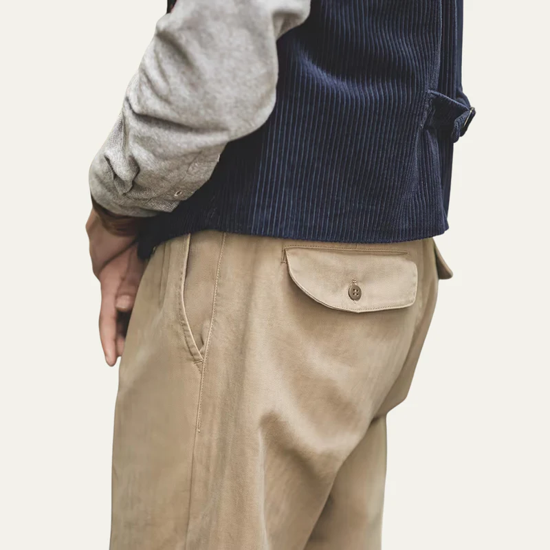 The Huskisson Men’s High Waisted Relaxed Straight Leg Dress Pants