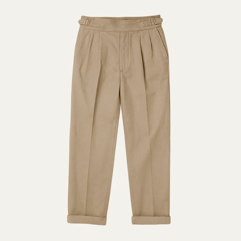 The Huskisson Men’s High Waisted Relaxed Straight Leg Dress Pants