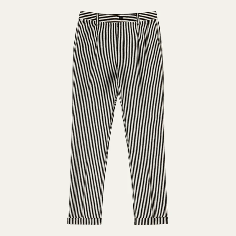 The Georgetown Men’s Striped Straight Leg Smart Casual Dress Pants