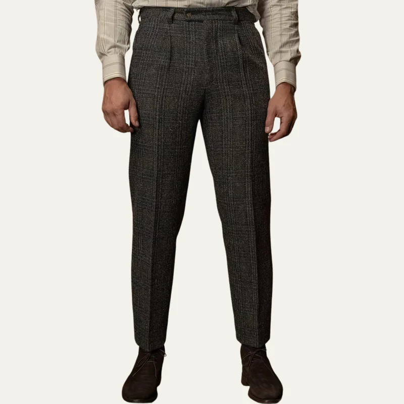 The Berrima Men’s Smart Casual Tweed Check Tailored Dress Pants