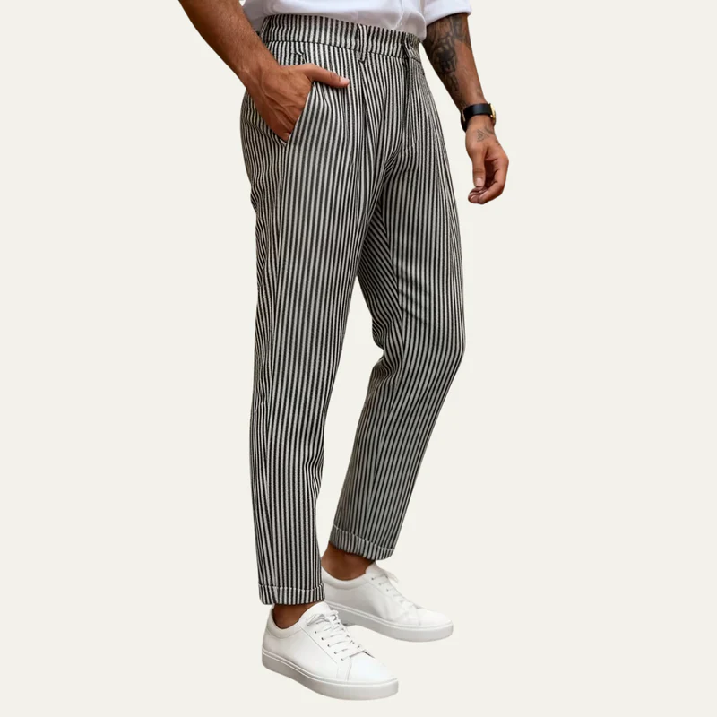 The Georgetown Men’s Striped Straight Leg Smart Casual Dress Pants
