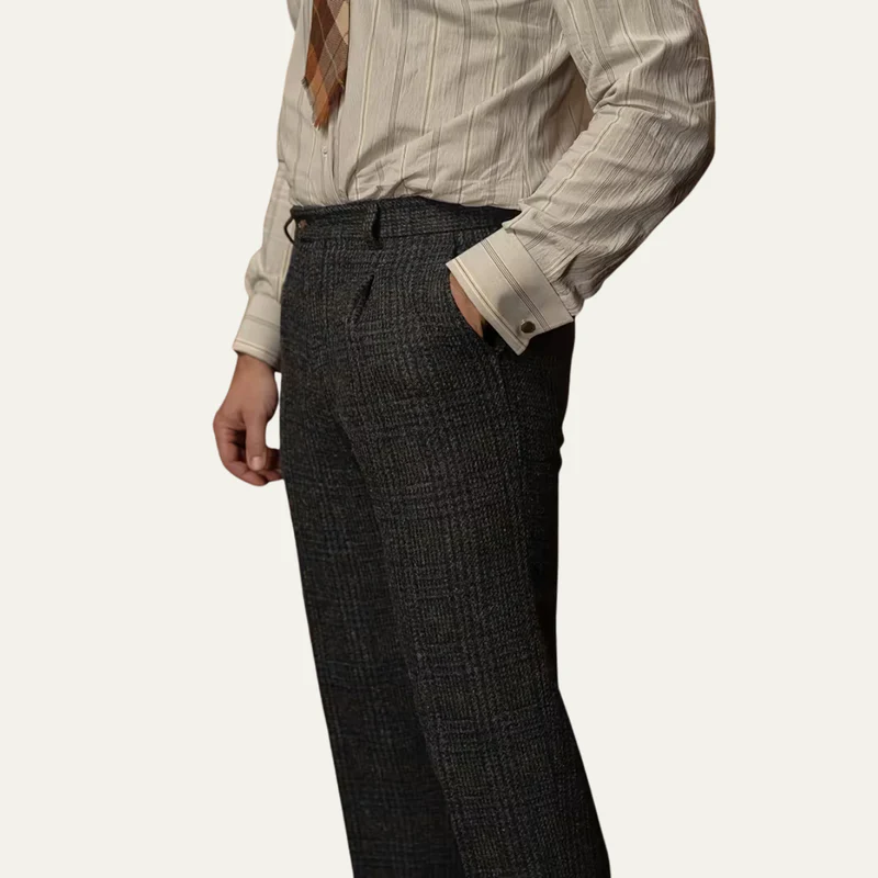 The Berrima Men’s Smart Casual Tweed Check Tailored Dress Pants