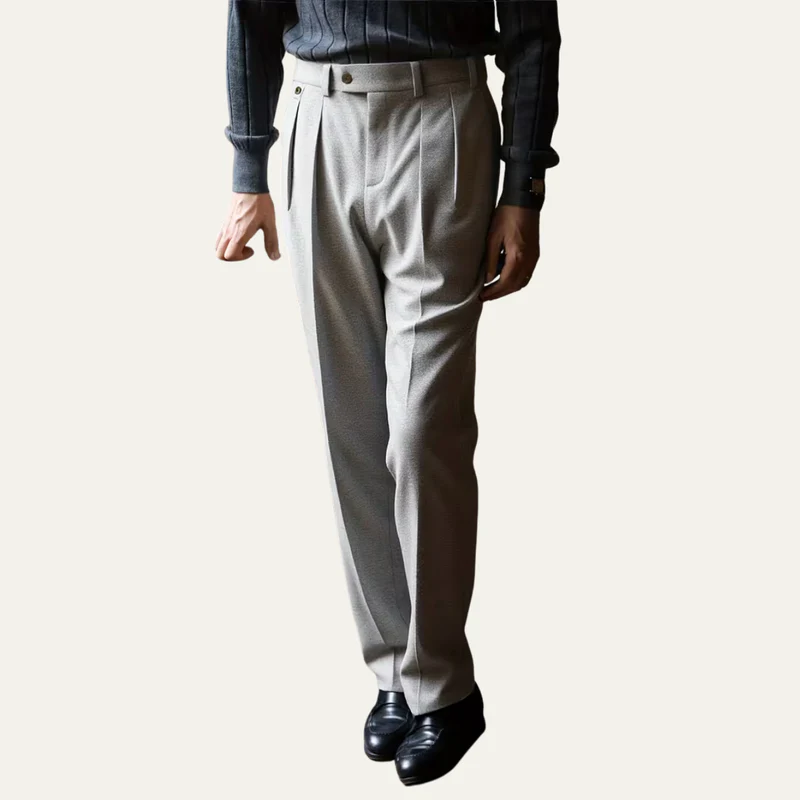 The Brighton Men’s Business High Waisted Pleated Dress Pants