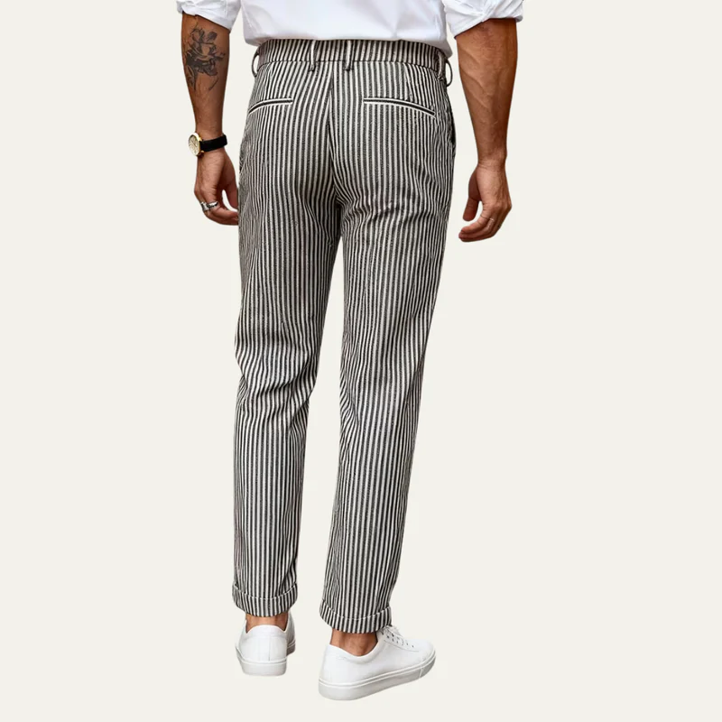 The Georgetown Men’s Striped Straight Leg Smart Casual Dress Pants