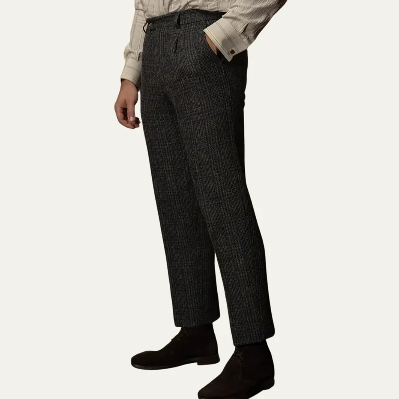 The Berrima Men’s Smart Casual Tweed Check Tailored Dress Pants