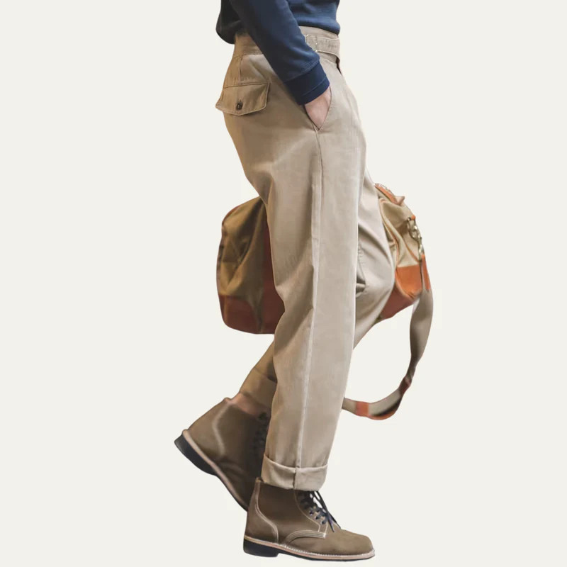 The Huskisson Men’s High Waisted Relaxed Straight Leg Dress Pants