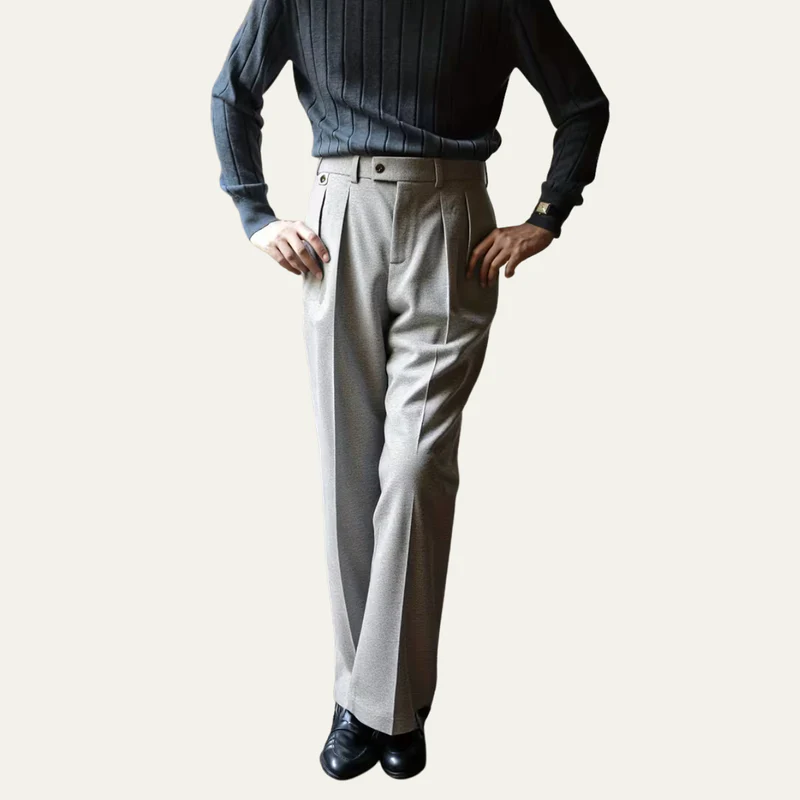 The Brighton Men’s Business High Waisted Pleated Dress Pants