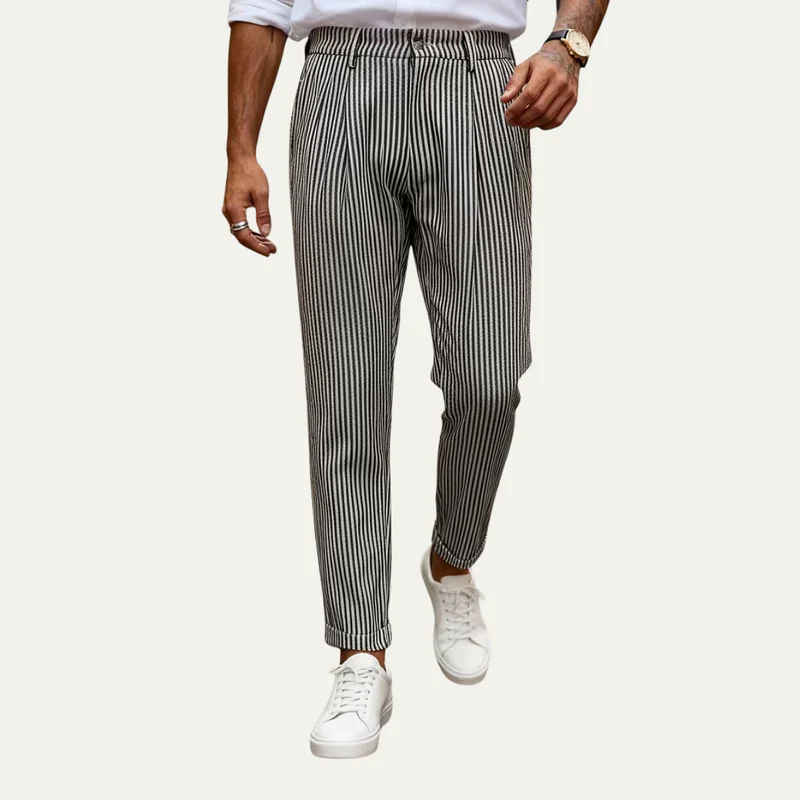 The Georgetown Men’s Striped Straight Leg Smart Casual Dress Pants