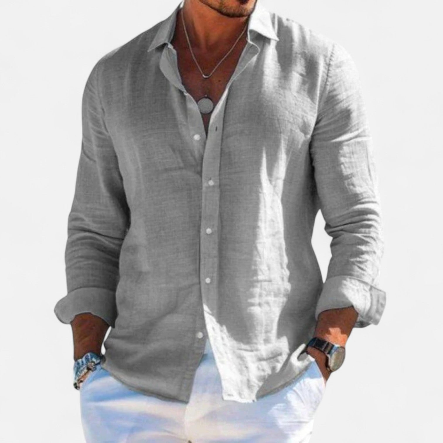 Men’s Cotton-Linen Casual Shirt – Effortless Comfort, Timeless Style