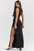 Women's Minimal Black Sleeveless Evening Gown