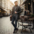 Men’s Button-Up Fur Lined Long Leather Winter Coat