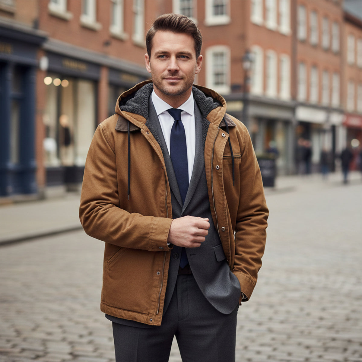 Men’s Winter Warm Fleece Lined Hooded Jacket