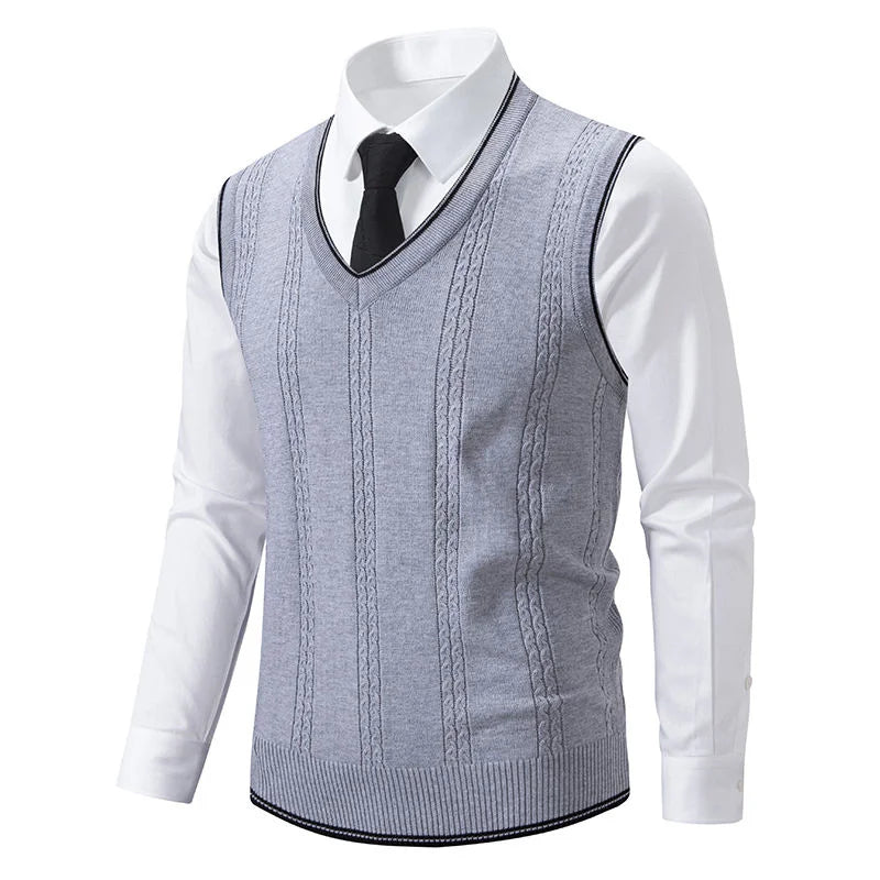 Men's Knit Vest – Cable Sleeveless Layer