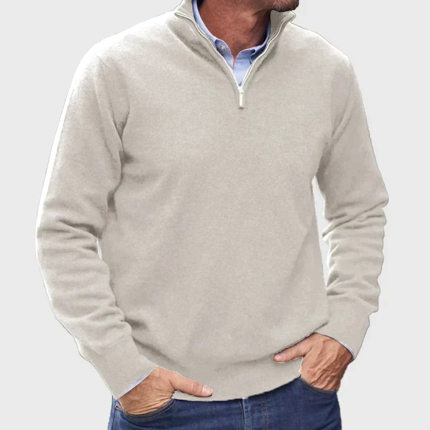 Cashmere sweater for men with zipper