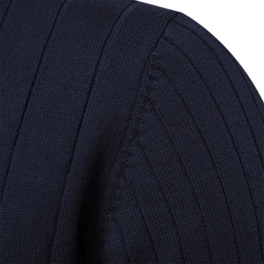 Ribbed Zip-Neck Men’s Sweater