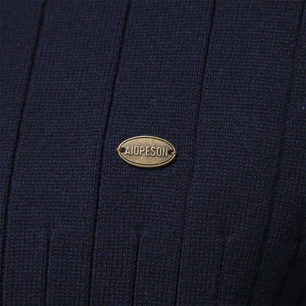 Ribbed Zip-Neck Men’s Sweater