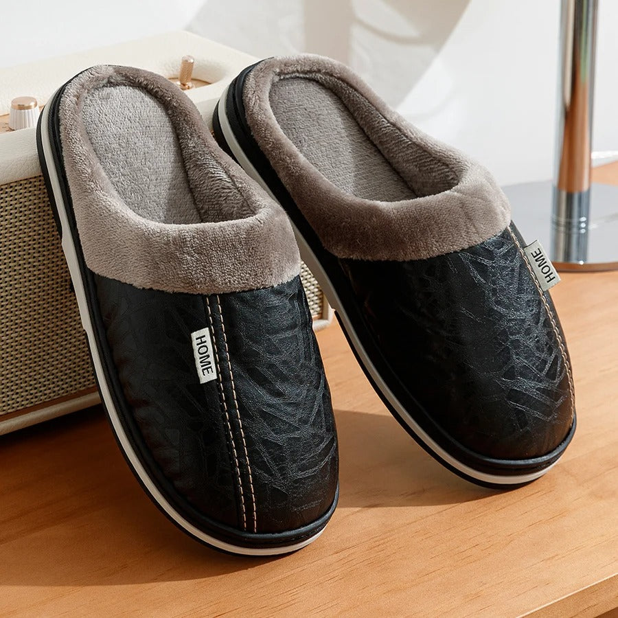 Men's Indoor Slippers – Fleece Lined Slip On