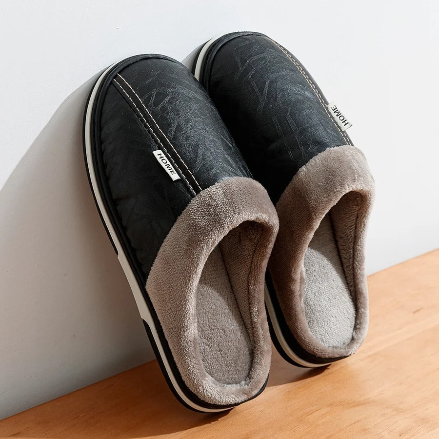 Men's Indoor Slippers – Fleece Lined Slip On