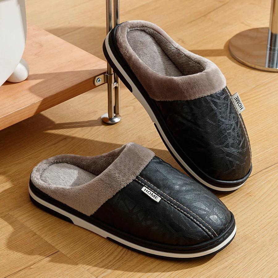 Men's Indoor Slippers – Fleece Lined Slip On