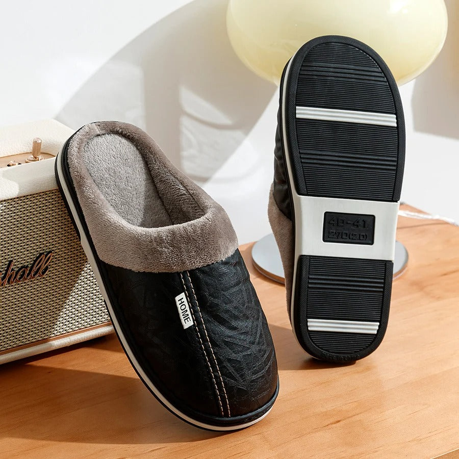 Men's Indoor Slippers – Fleece Lined Slip On