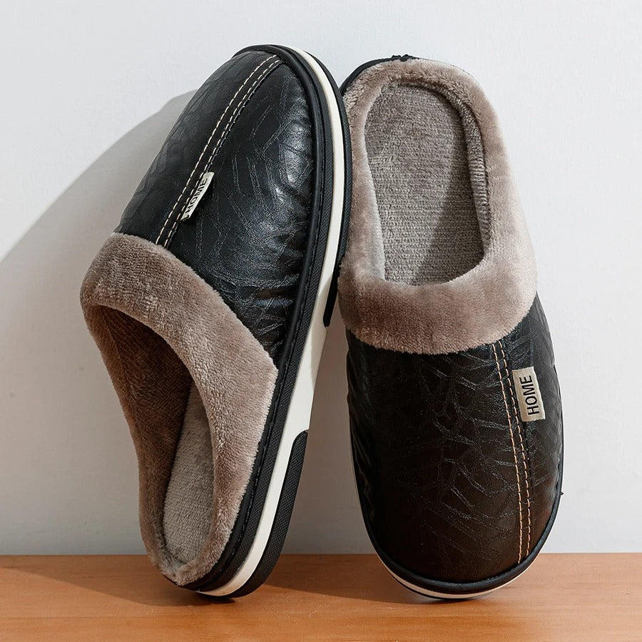 Men's Indoor Slippers – Fleece Lined Slip On