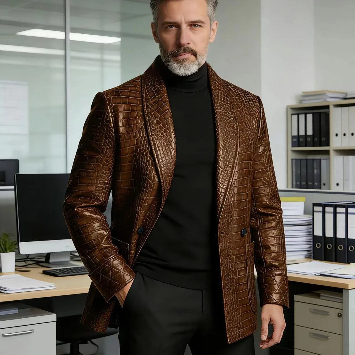 Men's Textured Blazer – Slim Fit Sport Coat