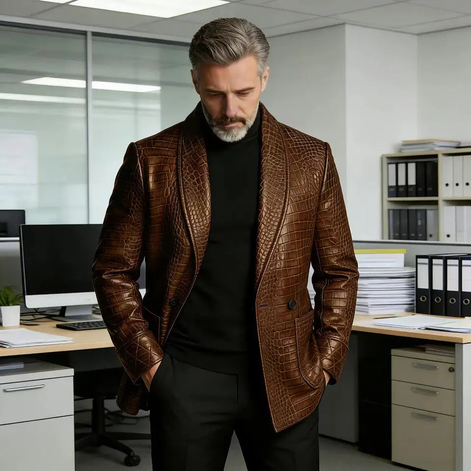 Men's Textured Blazer – Slim Fit Sport Coat