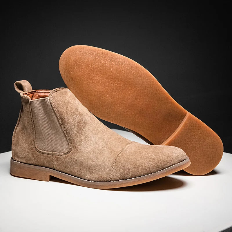 Men's Pull On Suede Boots – Elastic Side