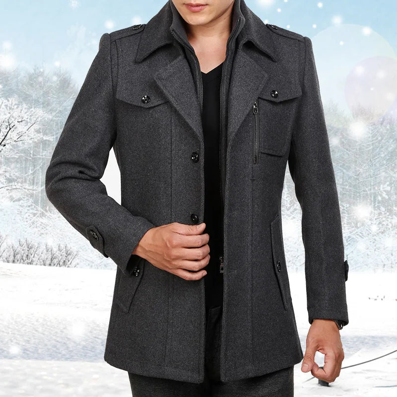 Men's Tall Wool Coat – Slim Long Fit