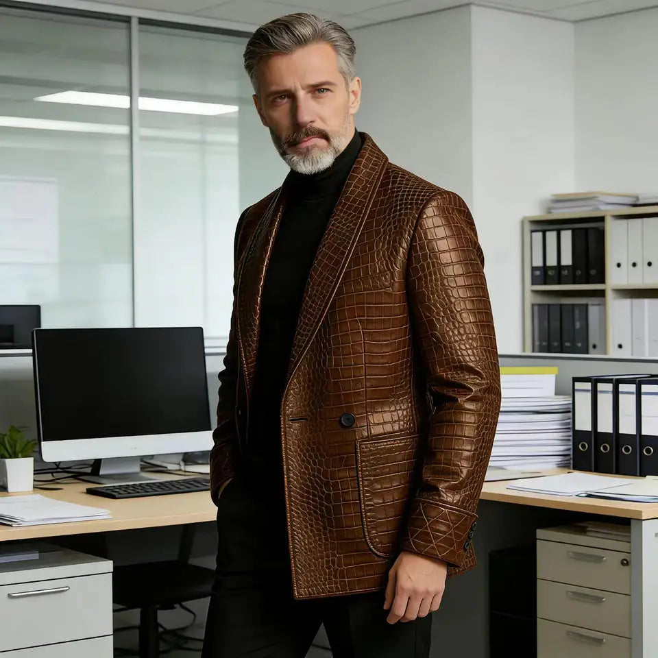 Men's Textured Blazer – Slim Fit Sport Coat