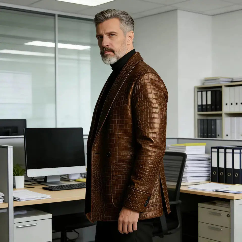 Men's Textured Blazer – Slim Fit Sport Coat