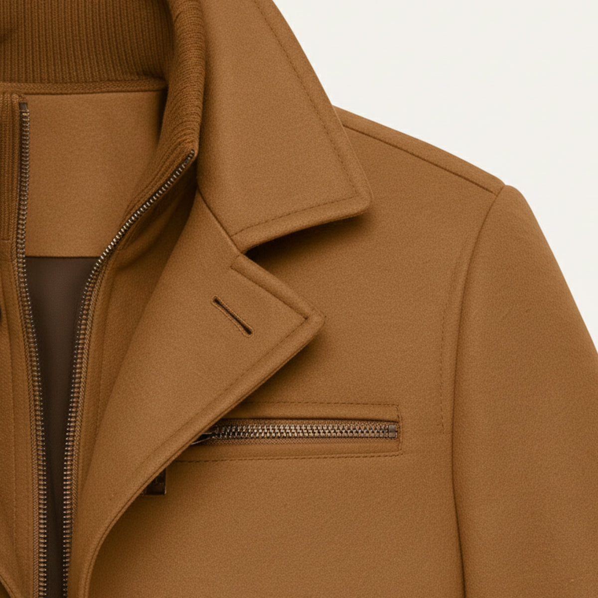 Men’s Waterproof Casual Long Jacket with Adjustable Cuffs