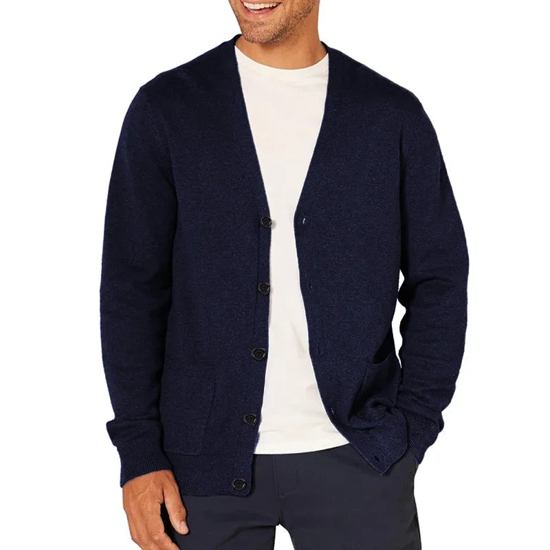Men's Button Up Cardigan Sweater – V Neck