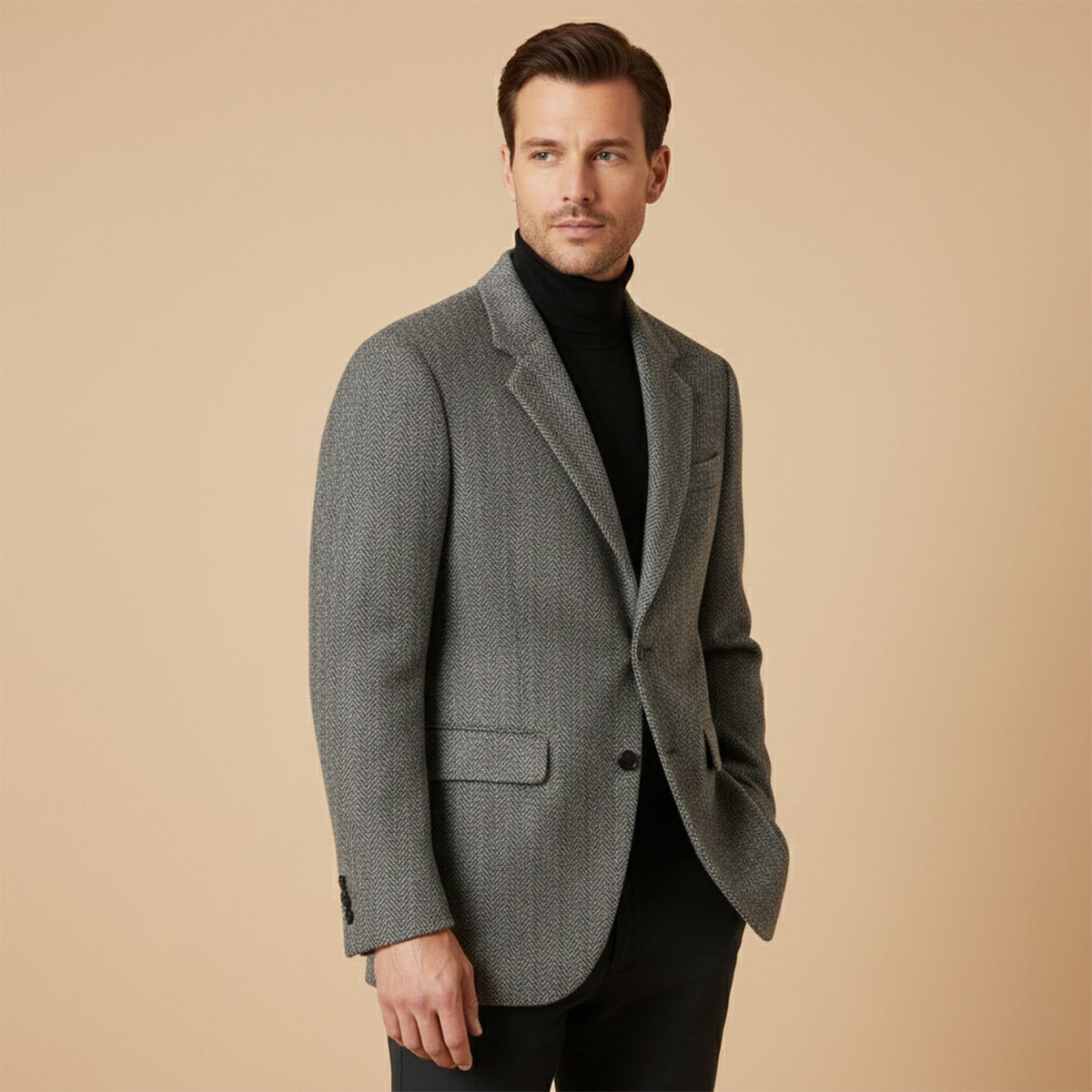 Men’s Classic Herringbone Tweed Blazer