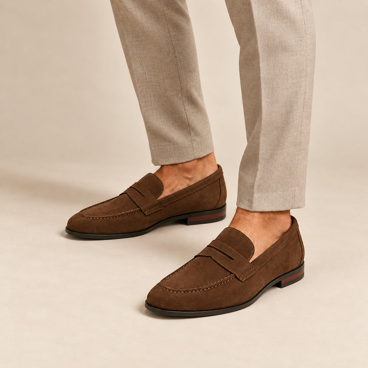 Men's Suede Penny Loafers