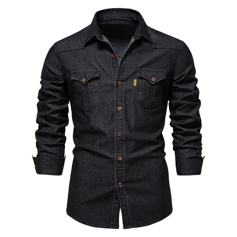 Stretch Cotton Denim Shirt