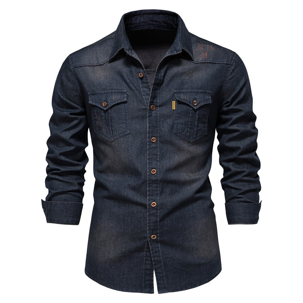 Stretch Cotton Denim Shirt
