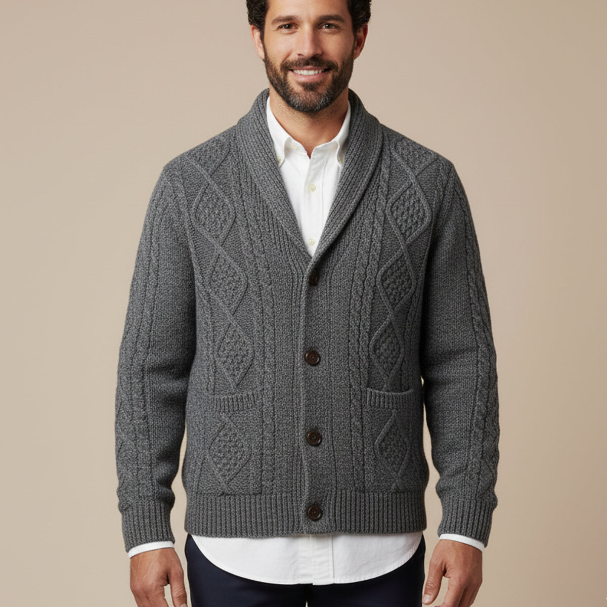 100% Cashmere Cardigan for Men