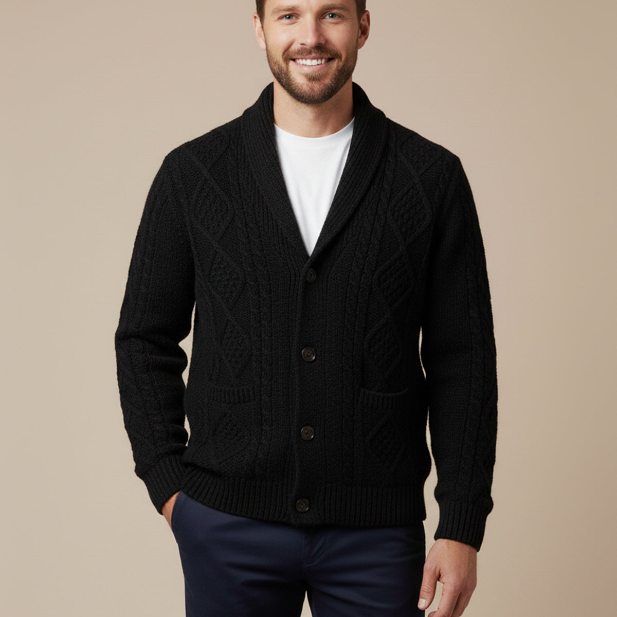 100% Cashmere Cardigan for Men