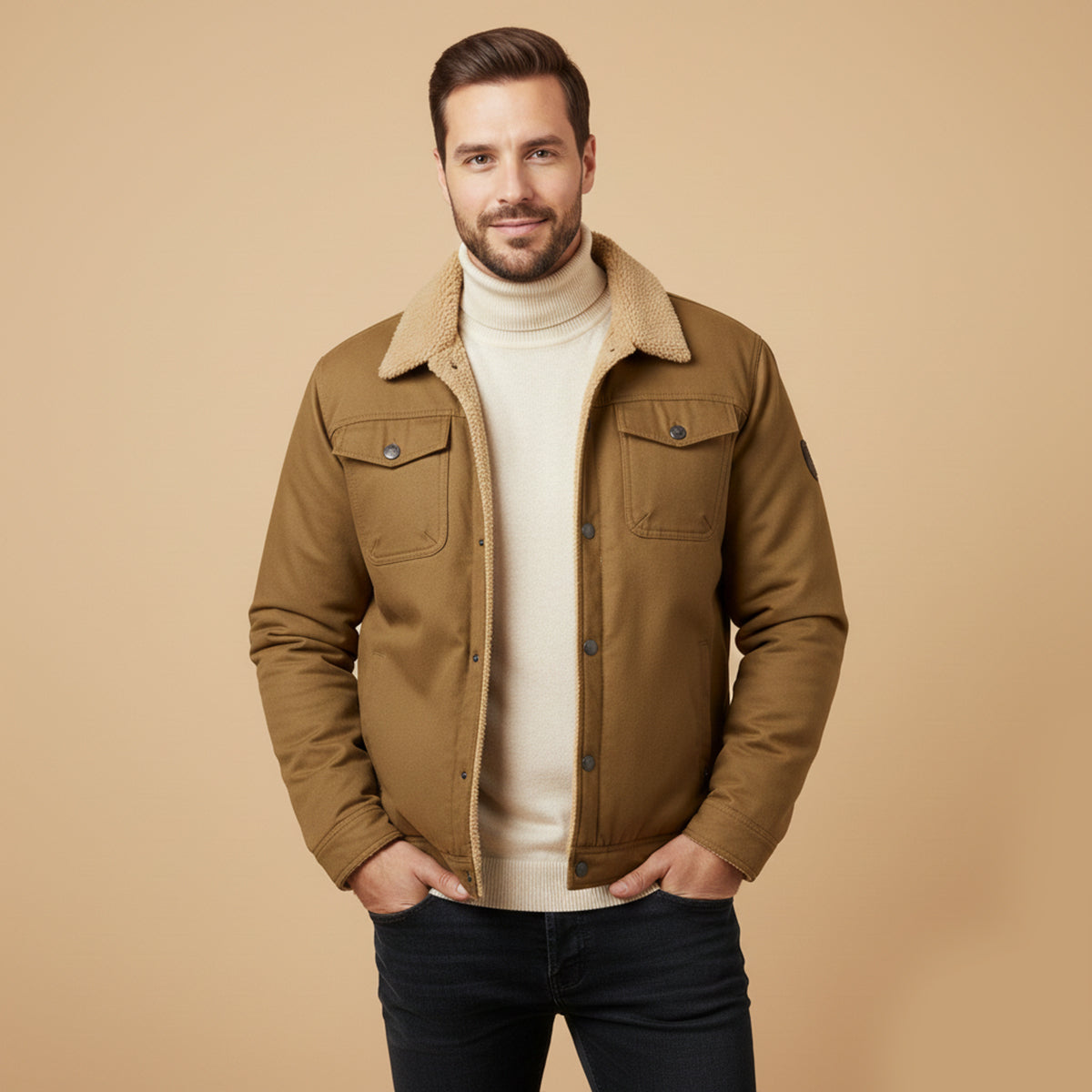 Warm Fleece Lined Winter Coat for Men