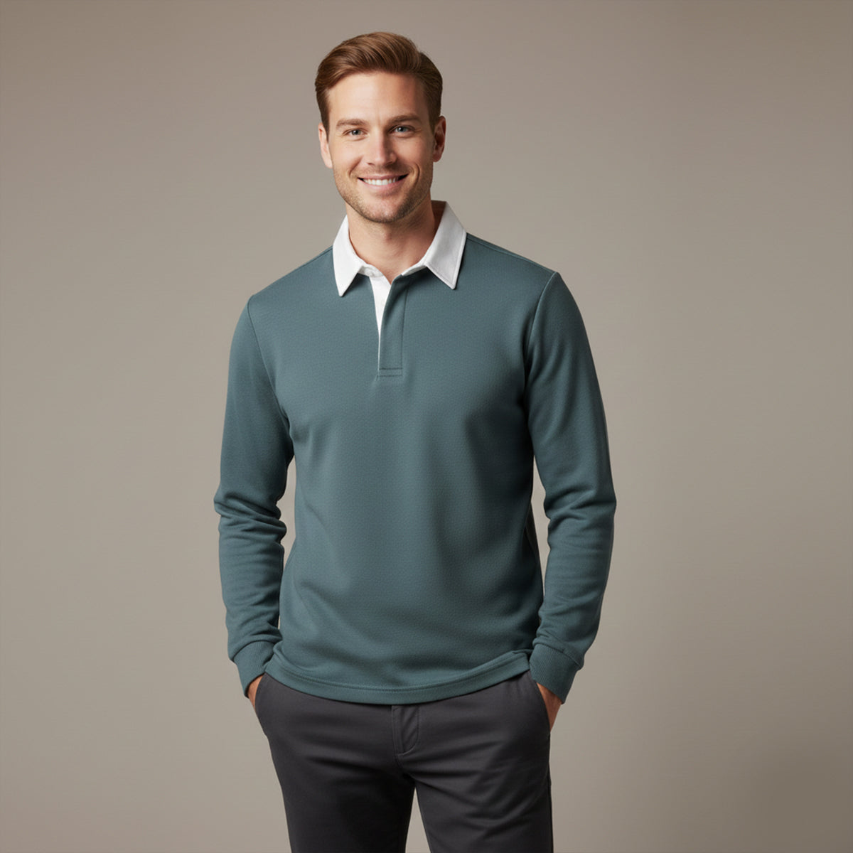 The Chelsea Men’s Long Sleeve Polo Classic Knit Shirt